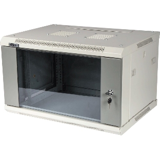 Шкаф настенный Lanmaster TWT-CBWPG-9U-6X6-GY 9U 600x600мм пер.дв.стекл съемные бок.пан. 60кг серый