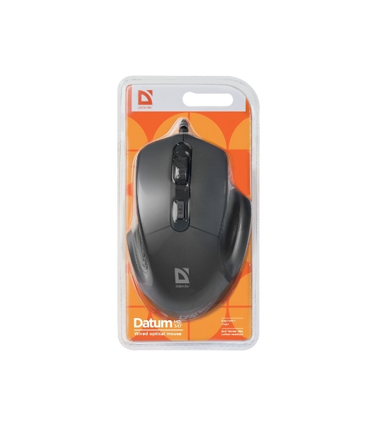 Мышь проводная Defender Datum MB-347 черный, 1600 dpi, USB, кнопки - 4