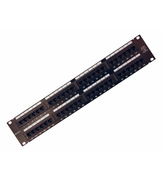 Патч-панель Rexant 19', 2U, 48 портов RJ-45, категория 5e, UTP неэкранированная, черная