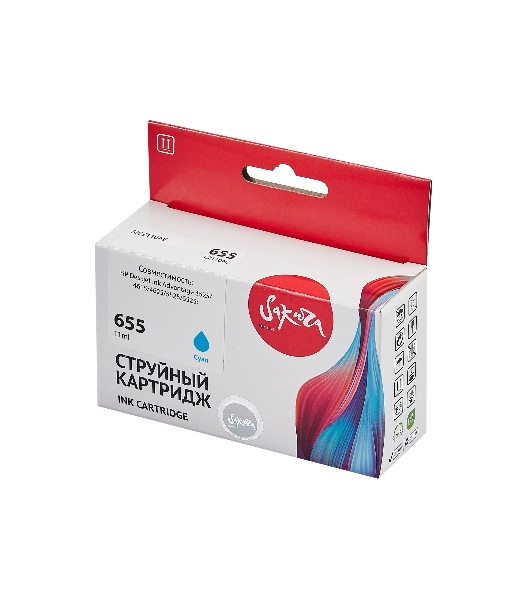 Картридж струйный Sakura CZ110AE (№655 Cyan) для HP, голубой, 11 мл., 600 к.