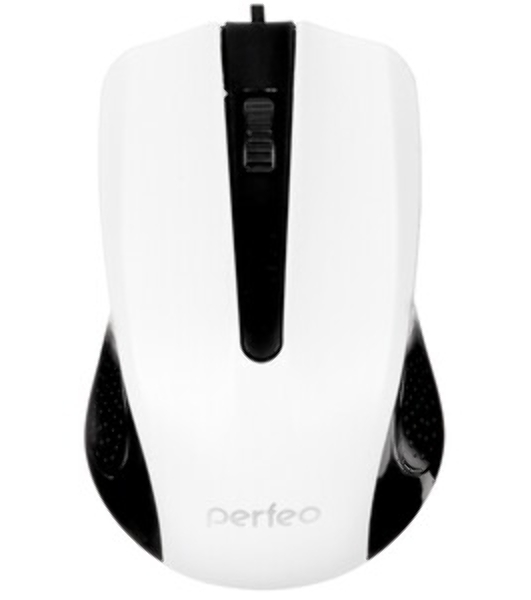 Мышь проводная Perfeo RAINBOW черный/белый, 1000 dpi, USB, кнопки - 3