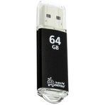Флешка USB SmartBuy V-Cut black (SB64GbVC-K3), 64Gb, USB 2.0, R/W 25/15, черный, фото 1