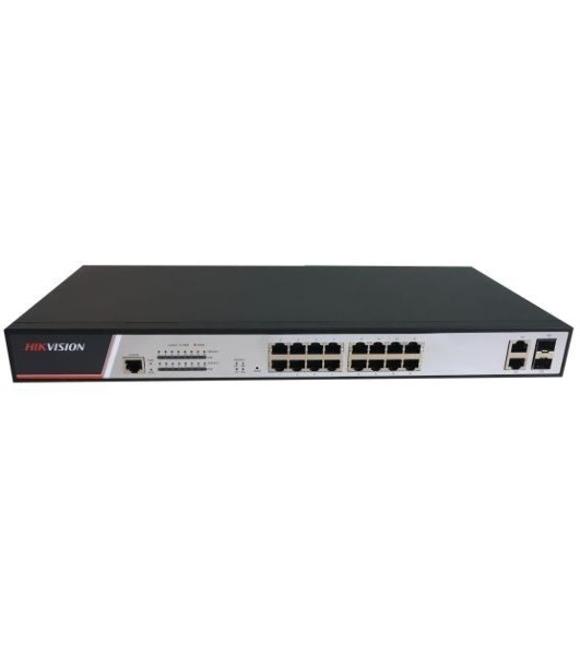 Коммутатор Hikvision DS-3E2318P, 16×1 Гбит/с PoE+ + 2×1 Гбит/с SFP, управляемый