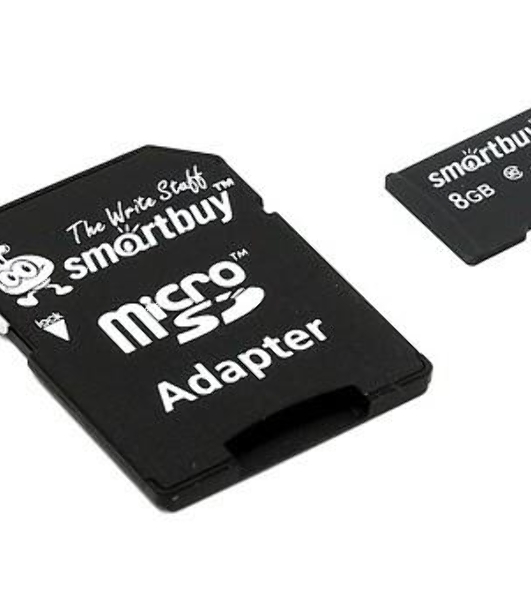 Флеш карта microSD 8Gb, Smartbuy microSDHC Class 10 (SD адаптер)