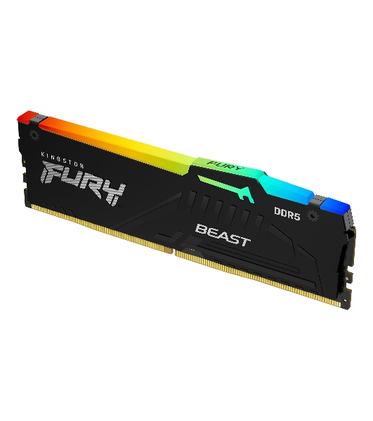 Оперативная память Kingston Fury Beast, DDR5, 32GB (1x32GB), 5600MHz, CL40, DIMM, с радиатором, RGB, черный