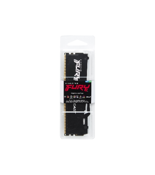 Оперативная память Kingston Fury Beast, DDR5, 32GB (1x32GB), 5600MHz, CL40, DIMM, с радиатором, RGB, черный