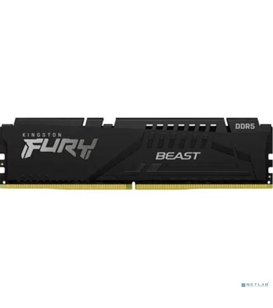 Оперативная память Kingston Fury Beast, DDR5, 32GB (1x32GB), 6000MHz, CL30, DIMM, с радиатором, черный