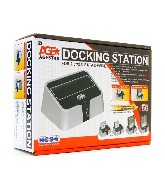 Док-станция для HDD AgeStar 3CBT2 SATA II пластик серебристый 1