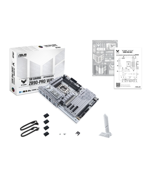 Материнская плата ASUS TUF GAMING Z890-PRO WIFI, LGA 1851, Intel Z890, 4xDDR5, 4xSATA, 4xM.2, 1xPCIe 5.0 x16, 1xPCIe 4.0 x4, 2xPCIe x1, 1xHDMI, 1xDP, 2xUSB-C Thunderbolt 4, 6xUSB-A 10Gbps, 1x 2.5Gb LAN, 5x3.5 мм, 7.1, ATX