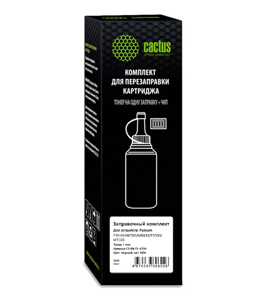Тонер Cactus CS-RK-TL-420H черный флакон 100гр. (в компл.:чип) для принтера Pantum P3010/M6700/M6800/P3300/M7100