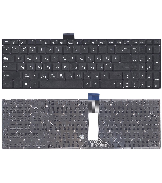 Клавиатура для ноутбука Asus X502 X502CA X502C черная (плоский Enter)
