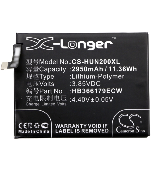 Аккумулятор CameronSino CS-HUN200XL HB366179ECW для Huawei Nova 23.85V, 2950mAh, 11.36Wh