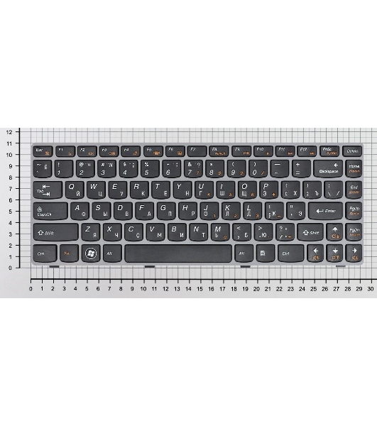 Клавиатура для ноутбука Lenovo IdeaPad Z450 Z460 Z460A Z460G черная с серой рамкой