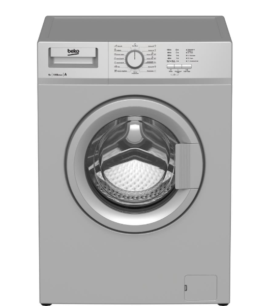 Стиральная машина Beko WRE 65P1 BSS серебристый, загрузка фронтальная 6 кг, 1000 об/мин., класс: А