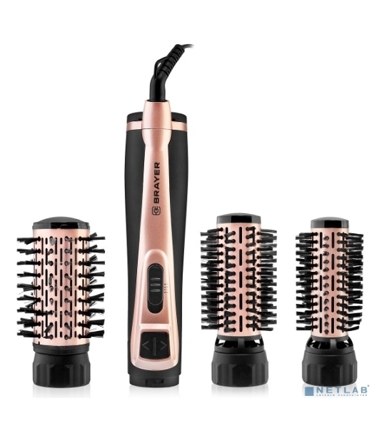 Фен-щётка BRAYER BR3100 черный/золотистый, 1000 Вт, 35/40/50 мм