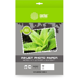 Фотобумага Cactus CS-GA4180100ED A4/180г/м2/100л./белый глянцевое для струйной печати
