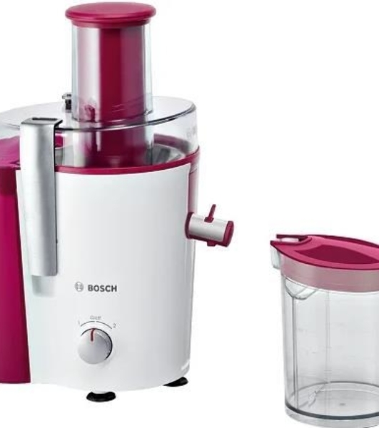 Соковыжималка Bosch MES25C0 белый/бордовый, центробежная, 700 Вт, 1250 мл, механическое