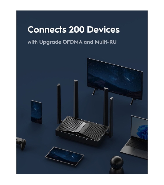 Маршрутизатор Cudy BE3600 2.5G Dual Band Wi-Fi 7 Mesh Router, Chipset Broadcom, 802.11be/ax/ac/a/b/g/n, 2882Mbps at 5GHz + 688Mbps at 2.4GHz, 1 x 2.5Gbps WAN Port, 4 x 10/100/1000Mbps Ports, 4 x 5dBi fixed antennas, WiFi router/AP/Repeater/WISP Mode, PPTP/L2TP/OpenVPN/WireGuard, MLO, MU-MIMO, Guest network, WPS, DDNS, IPv6, IPTV, WOL, WPA3, TR069/TR098/TR111/TR181, Cudy APP
