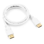 Кабель Cablexpert HDMI CC-HDMI4-W-1M, 19M/19M, v2.0, медь, позол.разъемы, экран, 1м, белый, пакет, фото 1