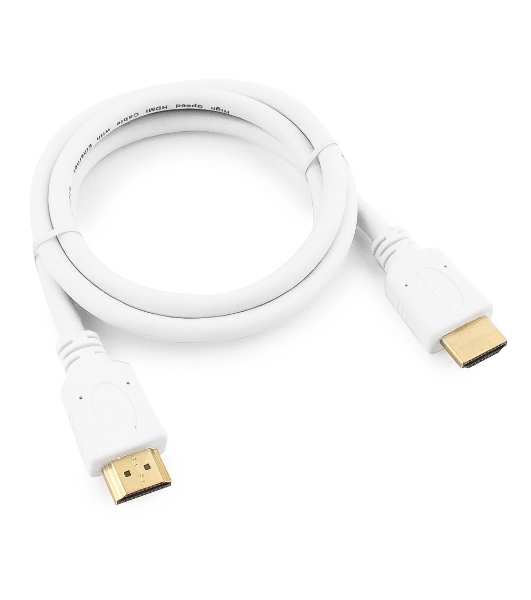 Кабель Cablexpert HDMI CC-HDMI4-W-1M, 19M/19M, v2.0, медь, позол.разъемы, экран, 1м, белый, пакет