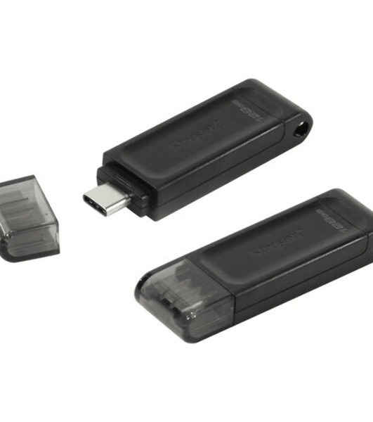 Флешка USB Kingston DataTraveler DT70 (DT70/128Gb), 128Gb, USB Type-C 3.2, R/W 70/45, черный