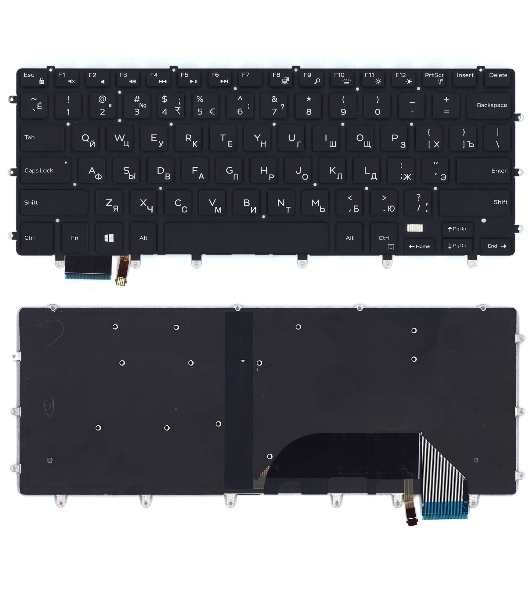 Клавиатура для ноутбука Dell XPS 15 9550 черная с подсветкой