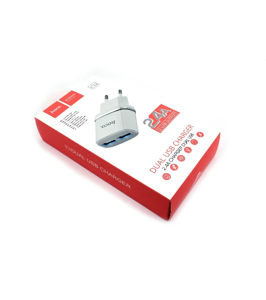 Сетевое зарядное устройство C12 Smart dual USB charger, белый