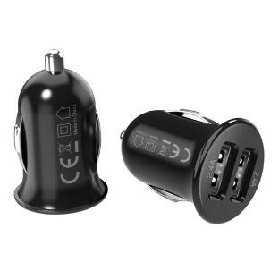 Автомобильное зарядное устройство ACD черный 24Вт, 2xUSB, 5В, 4.8А RTL