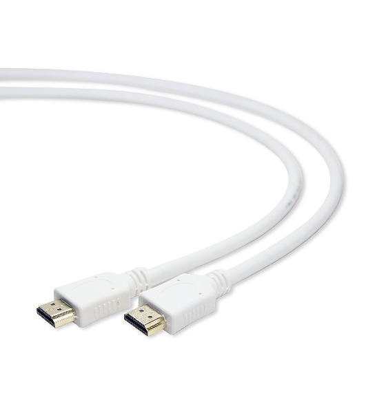 Кабель Cablexpert HDMI CC-HDMI4-W-1M, 19M/19M, v2.0, медь, позол.разъемы, экран, 1м, белый, пакет