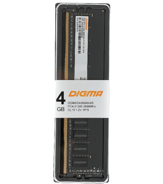 Оперативная память Digma, DDR4, 4GB (1x4GB), 2666MHz, CL19, DIMM