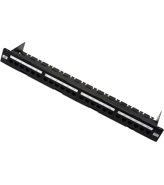 Патч-панель 19' ATCOM AT2463 24хRJ45 UTP 1U cat.6 (Keystone, организатор)