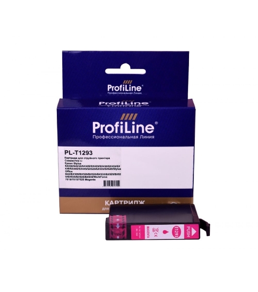 Картридж струйный ProfiLine PL-T1293 для принтеров Epson Stylus SX230/SX235/SX420/SX425/SX430/SX435/SX438/SX440/SX445/SX525/SX535/SX620/Stylus Office B42/BX305/BX320/BX525/BX535/BX625/BX630/BX635/BX925/BX935/WorkForce 7015/7515/7525 с чернилами Magenta