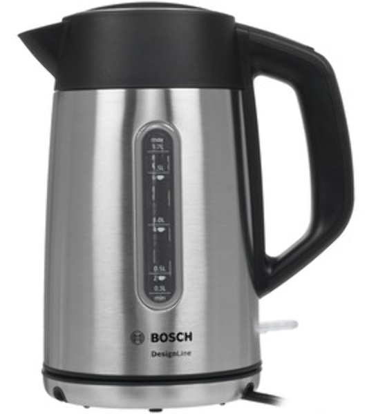 Электрочайник Bosch TWK4P440 черный, 1.7 л, 2400 Вт, скрытый нагревательный элемент