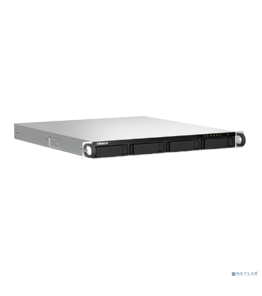 Сетевое хранилище SMB QNAP TS-464U-RP-8G NAS 4 HDD trays, rackmount 1U, 2 PSU. 4-core Intel Celeron N5105/N5095 2.0-2.9 GHz, 8 Gb RAM MAX, 2x2.5 Gigabit Ethernet, 4xUSB, 1xHDMI . PCIe Gen 3 x2, W/o rail kit RAIL-B02