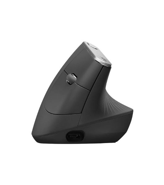 Мышь беспроводная/проводная Logitech MX Vertical графитовый, 4000 dpi, радиоканал, Bluetooth, USB, кнопки - 6