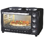 Мини-печь Sakura SA-7001HBK 35л, 3200Вт, духовка 1600Вт, конфорки 185мм+155мм (1000Вт+600Вт), механ.управление, 3 режима работы духовки (верх, низ, верх+низ), раздельная регулировка температуры духовки и конфорок, комплектация - металлическая решетка, противень и ухват. чёрны, фото3