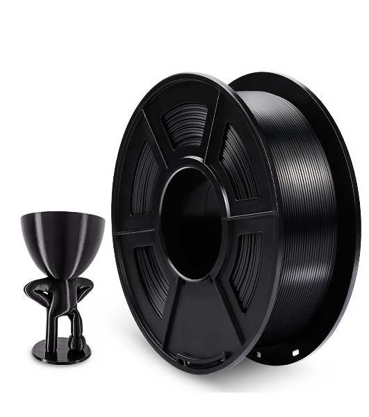 Филамент NVPrint Silk PLA+ черный для 3D печати диаметр 1.75мм длина 330 метров масса 1 кг
