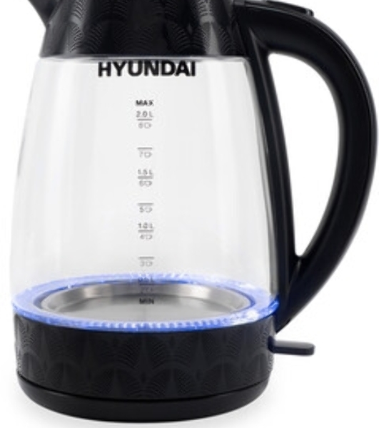 Чайник электрический Hyundai HYK-G4505 2 л, 2200 Вт, черный (корпус: стекло)