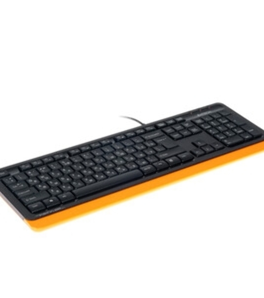 Клавиатура проводная A4Tech Fstyler FK10, USB, черный/оранжевый