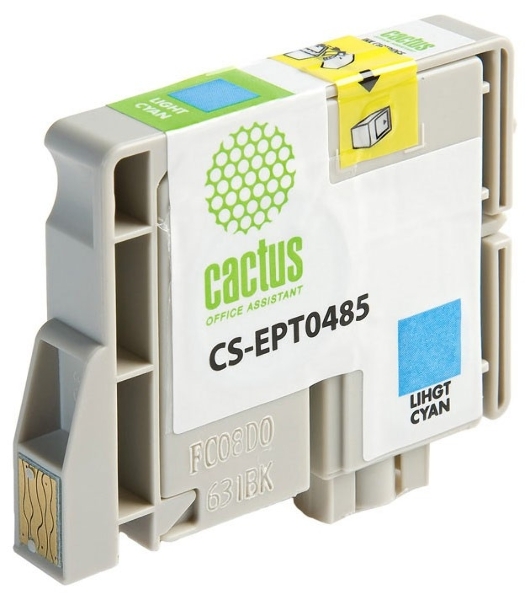 Картридж струйный Cactus CS-EPT0485 светло-голубой (14,4 мл) для Epson Stylus Photo R200/R220/R300/R320/R340/RX500/RX600/RX620/RX640