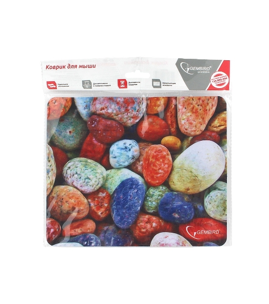 Коврик для мыши Gembird MP-STONES, рисунок 'камни', размеры 220x180x1мм, полиэстер/резина