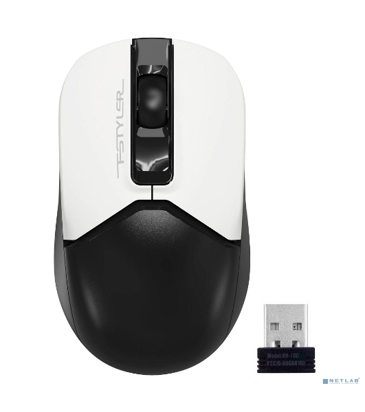 Мышь беспроводная A4Tech Fstyler FG12 белый/черный, 1200 dpi, радиоканал, USB, кнопки - 3