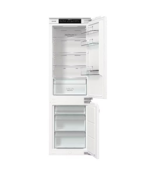 Встраиваемый холодильник Gorenje NRKI517142, полезный объем 243 л, электронное управление, цифровой дисплей, автоматическое размораживание No Frost, быстрое замораживание, интенсивное охлаждение, зона свежести с контролем влажности, слайдерное крепление, энергоэффективность А+