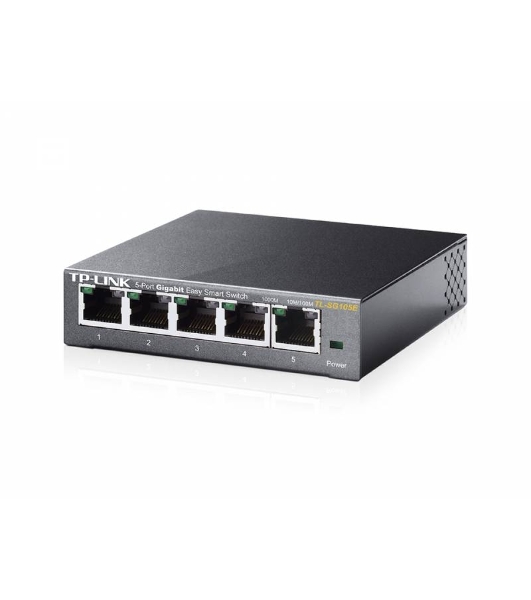 Коммутатор сетевой TP-Link SMB TL-SG105E 5-Port Gigabit Desktop Easy Smart Switch, 5 10/100/1000Mbps RJ45 ports, MTU/Port/Tag-based VLAN, QoS, IGMP Snooping