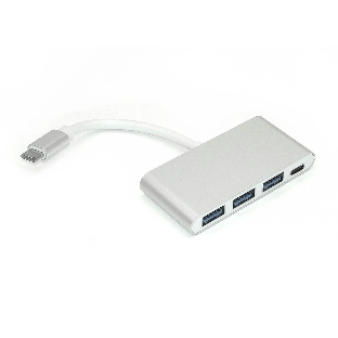Адаптер Type-C на USB 3.0*3 + Type-С для MacBook серебристый