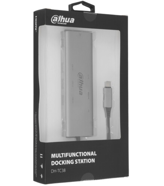 USB-концентратор Dahua TC38, USB Type-C, USB 3.0 + HDMI + RJ45 + SD/TF + PD Docking Station, USB