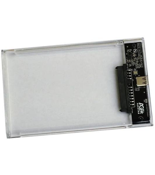 Внешний корпус для HDD/SSD AgeStar 3UB2P6C SATA III пластик прозрачный 2.5'