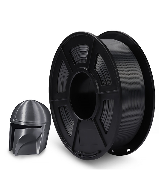 Филамент NVPrint Silk PLA+ Grey для 3D печати диаметр 1.75мм длина 330 метров масса 1 кг