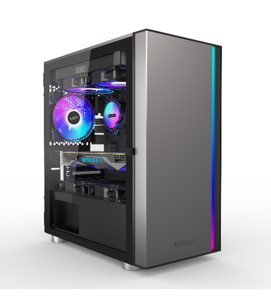 Компьютерный корпус без блока питания PCCOOLER LM300 ARGb BK, Flat Mid Tower, черный, TG, 0.45 SPCC, 1x120мм mATX, mITX 170/330/150мм 2x2.5', 2x3.5', 5xPCI 1xUSB-A 3.0, 2xUSB-A 2.0 375x205x427мм