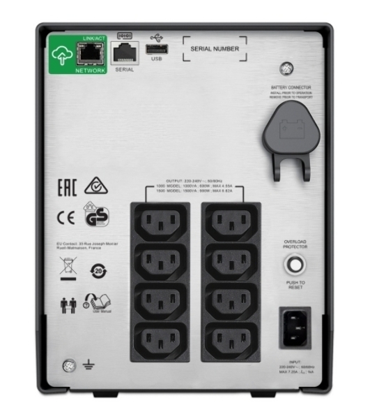 Источник бесперебойного питания APC Smart-UPS C SMC1500IC/1500 ВА/900 Вт/8xIEC320 С13